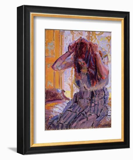 Girl Combing Her Hair-Harold Gilman-Framed Giclee Print