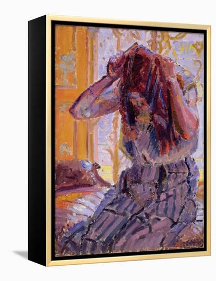 Girl Combing Her Hair-Harold Gilman-Framed Premier Image Canvas