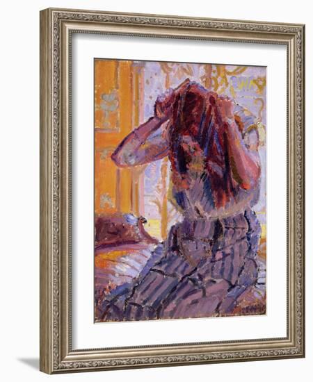 Girl Combing Her Hair-Harold Gilman-Framed Giclee Print