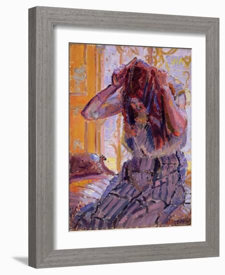 Girl Combing Her Hair-Harold Gilman-Framed Giclee Print