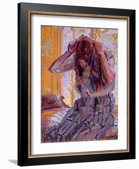 Girl Combing Her Hair-Harold Gilman-Framed Giclee Print