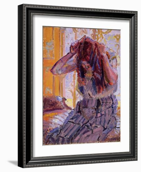 Girl Combing Her Hair-Harold Gilman-Framed Giclee Print