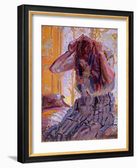 Girl Combing Her Hair-Harold Gilman-Framed Giclee Print