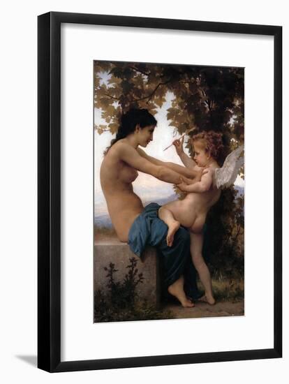 Girl Defending Herself Against Love-William Adolphe Bouguereau-Framed Art Print