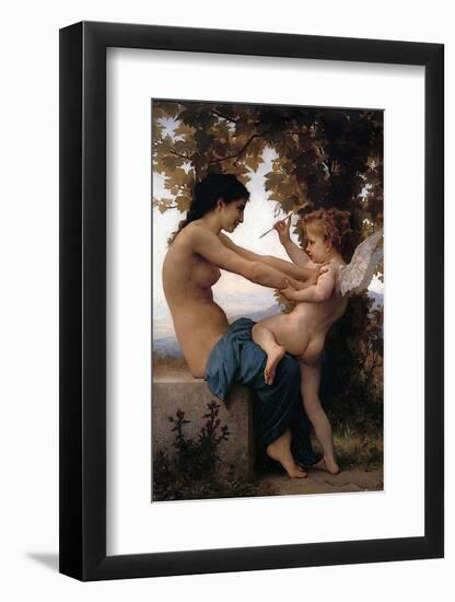 Girl Defending Herself Against Love-William-Adolphe Bouguereau-Framed Art Print