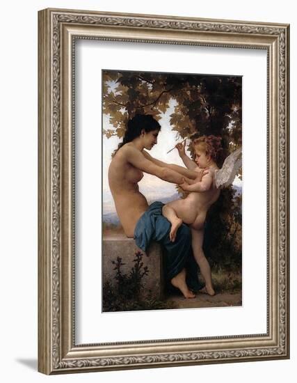 Girl Defending Herself Against Love-William-Adolphe Bouguereau-Framed Art Print