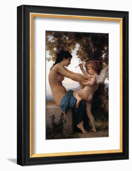 Girl Defending Herself Against Love-William-Adolphe Bouguereau-Framed Art Print