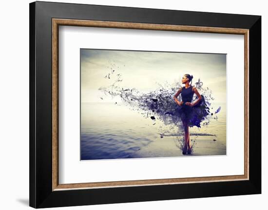 Girl Dress Becomes Paint &Pier-null-Framed Art Print