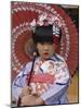 Girl Dressed in Kimono, Shichi-Go-San Festival (Festival for Three, Five, Seven Year Old Children)-null-Mounted Photographic Print