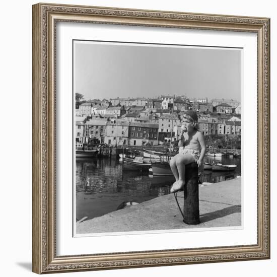 Girl Eating an Ice Cream-Henry Grant-Framed Photographic Print