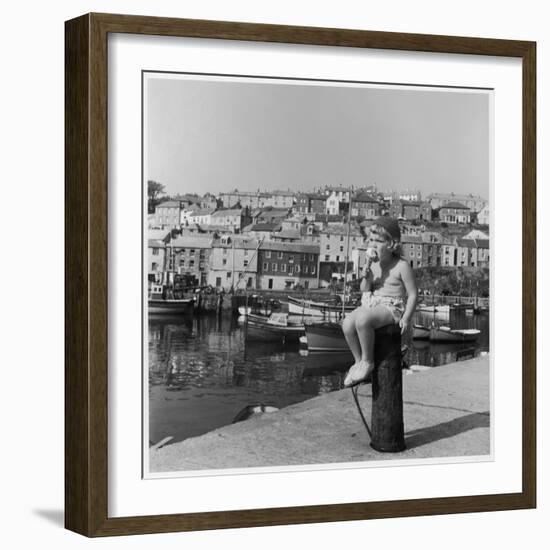 Girl Eating an Ice Cream-Henry Grant-Framed Photographic Print