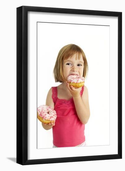 Girl Eating Doughnuts-Ian Boddy-Framed Photographic Print