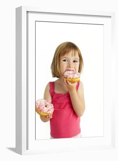 Girl Eating Doughnuts-Ian Boddy-Framed Photographic Print