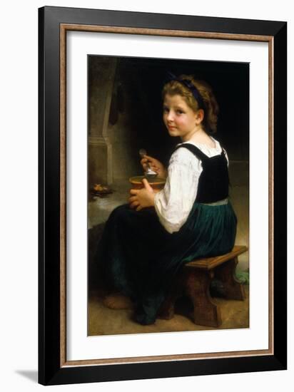 Girl Eating Porridge, 1874 (Oil on Canvas)-William-Adolphe Bouguereau-Framed Giclee Print