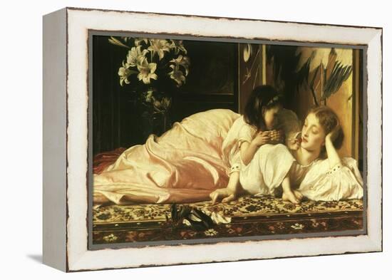 Girl Feeds Mom Cherries, 1865-Frederick Leighton-Framed Premier Image Canvas