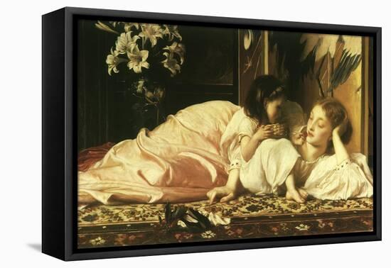 Girl Feeds Mom Cherries, 1865-Frederick Leighton-Framed Premier Image Canvas