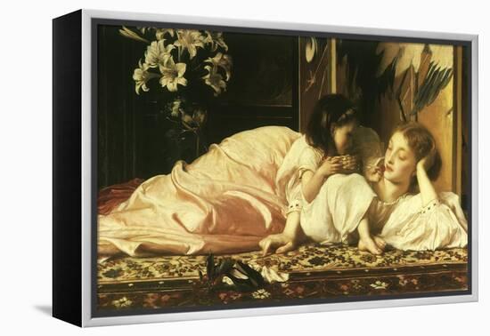 Girl Feeds Mom Cherries, 1865-Frederick Leighton-Framed Premier Image Canvas