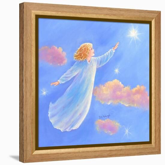 Girl Flying Toward a Star-Judy Mastrangelo-Framed Premier Image Canvas