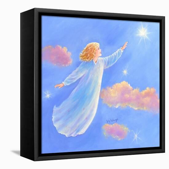 Girl Flying Toward a Star-Judy Mastrangelo-Framed Premier Image Canvas