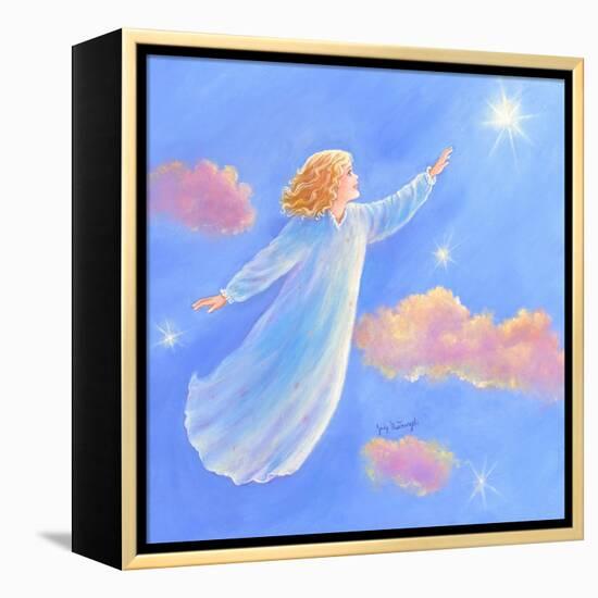 Girl Flying Toward a Star-Judy Mastrangelo-Framed Premier Image Canvas