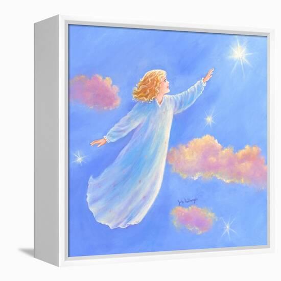 Girl Flying Toward a Star-Judy Mastrangelo-Framed Premier Image Canvas