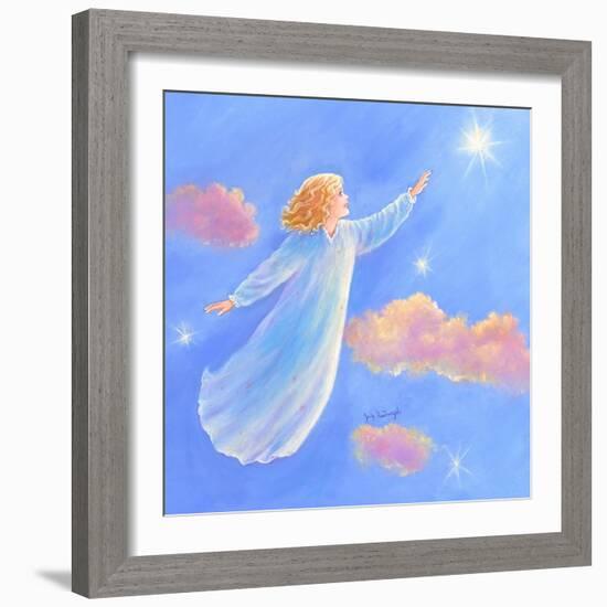 Girl Flying Toward a Star-Judy Mastrangelo-Framed Giclee Print