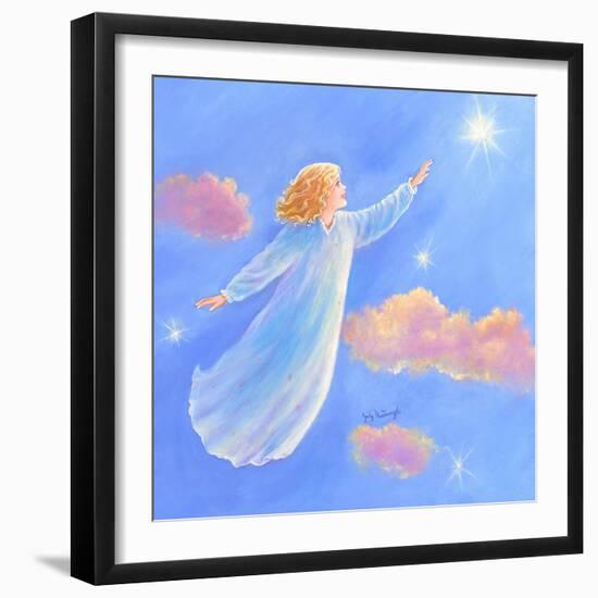 Girl Flying Toward a Star-Judy Mastrangelo-Framed Giclee Print