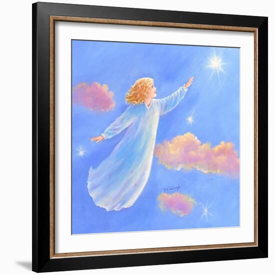 Girl Flying Toward a Star-Judy Mastrangelo-Framed Giclee Print