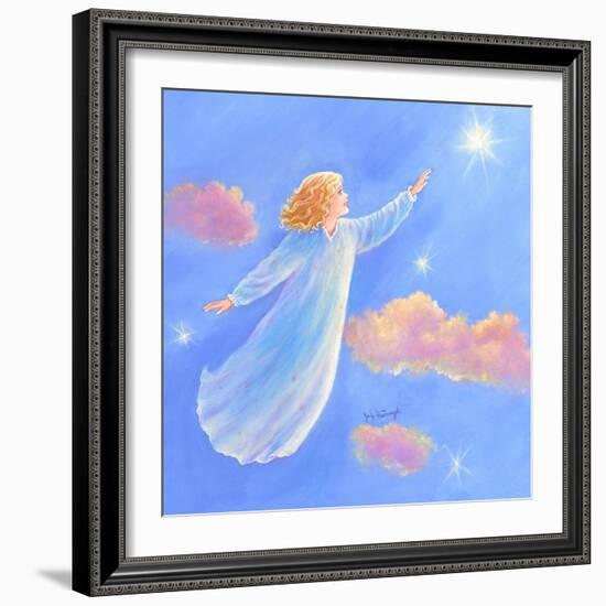 Girl Flying Toward a Star-Judy Mastrangelo-Framed Giclee Print