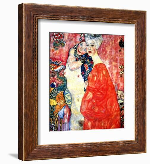 Girl Friends-Gustav Klimt-Framed Giclee Print