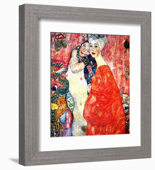 Girl Friends-Gustav Klimt-Framed Giclee Print