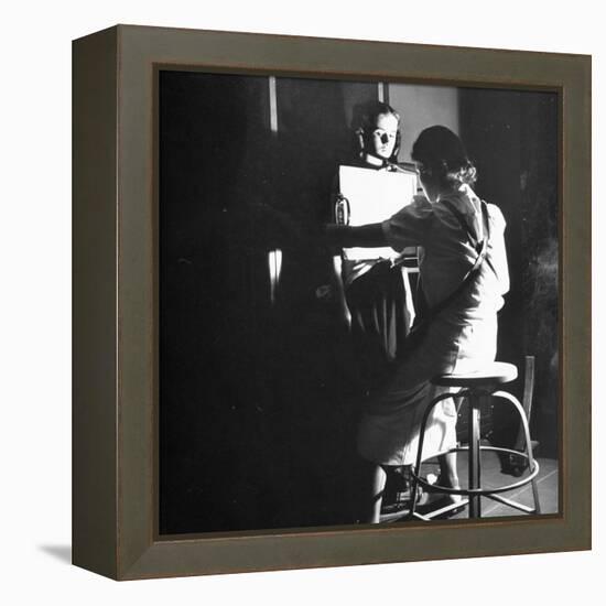 Girl Getting an X-Ray at the Irvington Home for Rheumatic Fever-Hansel Mieth-Framed Premier Image Canvas