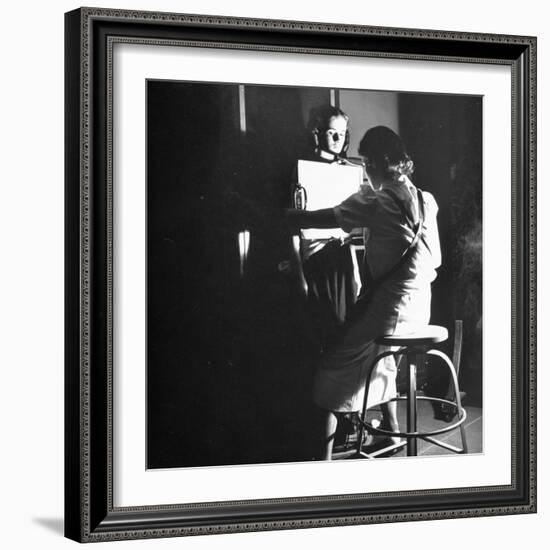 Girl Getting an X-Ray at the Irvington Home for Rheumatic Fever-Hansel Mieth-Framed Photographic Print