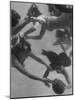 Girl Getting Her Hair Pulled as Swimmers Play a Fast Scrimmage of Water Polo at Athletic Club-Peter Stackpole-Mounted Photographic Print