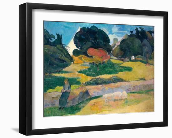 Girl Herding Pigs, 1889-Paul Gauguin-Framed Giclee Print