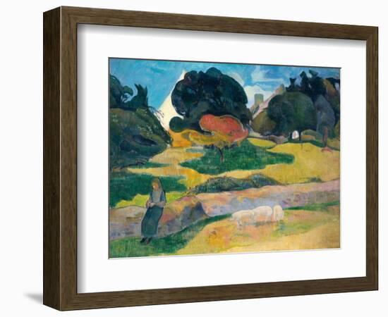 Girl Herding Pigs, 1889-Paul Gauguin-Framed Giclee Print