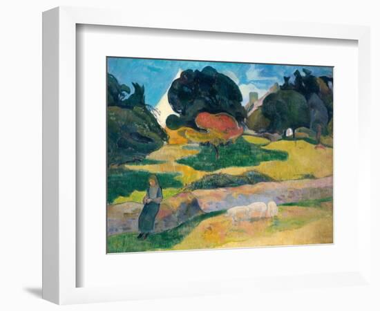 Girl Herding Pigs, 1889-Paul Gauguin-Framed Giclee Print