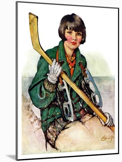 "Girl Hockey Player,"January 22, 1927-Ellen Pyle-Mounted Giclee Print