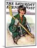 "Girl Hockey Player," Saturday Evening Post Cover, January 22, 1927-Ellen Pyle-Mounted Giclee Print