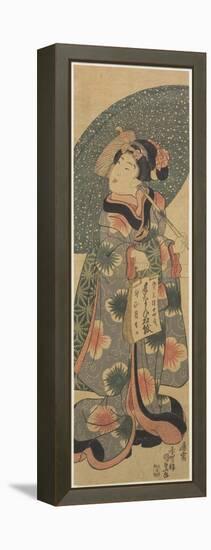 Girl Holding a Copybook, January 1843-Utagawa Kunisada-Framed Premier Image Canvas