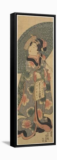 Girl Holding a Copybook, January 1843-Utagawa Kunisada-Framed Premier Image Canvas