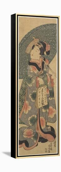 Girl Holding a Copybook, January 1843-Utagawa Kunisada-Framed Premier Image Canvas