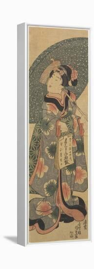 Girl Holding a Copybook, January 1843-Utagawa Kunisada-Framed Premier Image Canvas