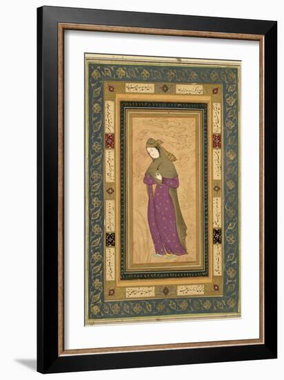 Girl Holding an Aigrette, from the Large Clive Album, c.1620-30-null-Framed Giclee Print