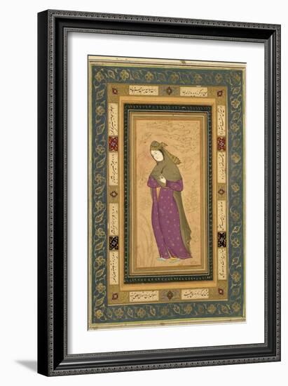 Girl Holding an Aigrette, from the Large Clive Album, c.1620-30-null-Framed Giclee Print