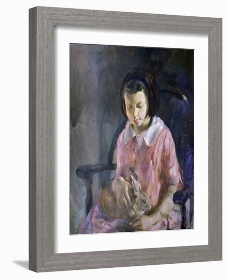 Girl Holding Bunny-Alice Kent Stoddard-Framed Giclee Print