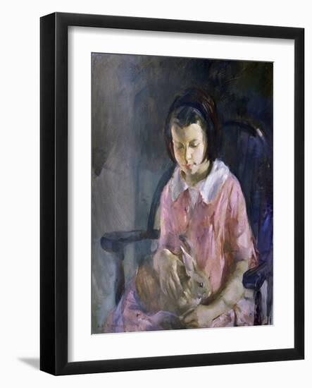 Girl Holding Bunny-Alice Kent Stoddard-Framed Giclee Print