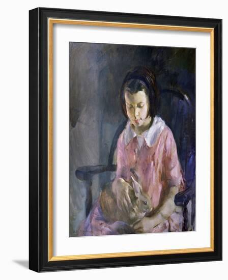 Girl Holding Bunny-Alice Kent Stoddard-Framed Giclee Print