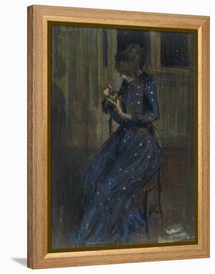 Girl in a Blue Dress-Philip Wilson Steer-Framed Premier Image Canvas