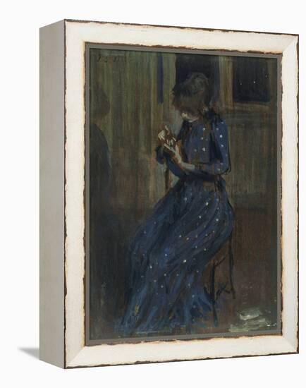 Girl in a Blue Dress-Philip Wilson Steer-Framed Premier Image Canvas